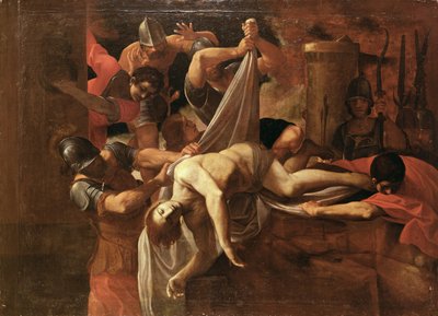 St Sebastian thrown by soldiers into Cloaca Maxima by Lodovico Carracci